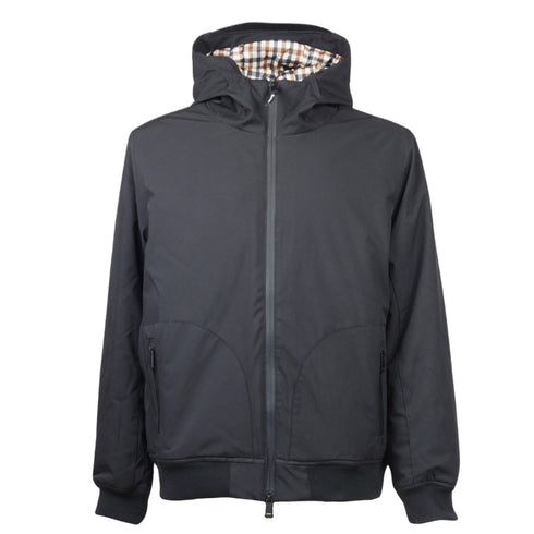 Aquascutum ACTIVE HOODED JACKET BLACK FW23 JK008 16 Black Jacket Mens S